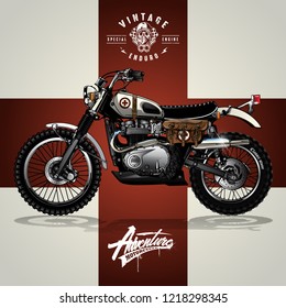 vintage motocross vector