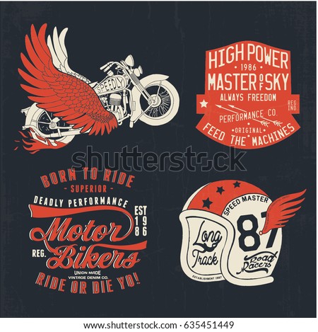 vintage motor designs vector set