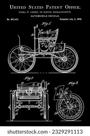 Vintage Motor Vehicle 1900 Patent