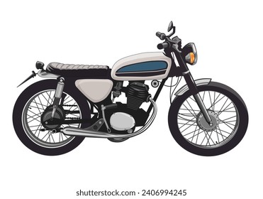 vintage motorbike 100 vector with white background