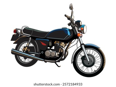 Vintage motorbike 1980's vector illustration for design elements.