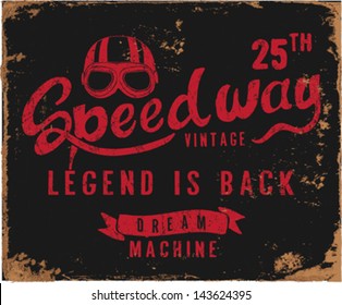 Vintage Motorbike Race | Hand drawing | T-shirt Printing | Badge Applique Label