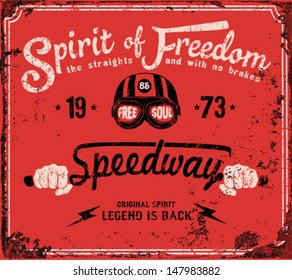 Vintage Motorbike Race | Hand drawing | T-shirt Printing | Badge Applique Label 