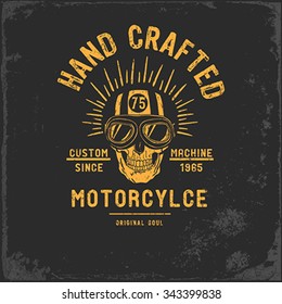 Vintage Motorbike Race | Hand drawing | T-shirt Printing | Badge Applique Label