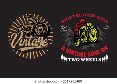 "Vintage Motorbike Typography Vector Illustration for T-Shirt Design"