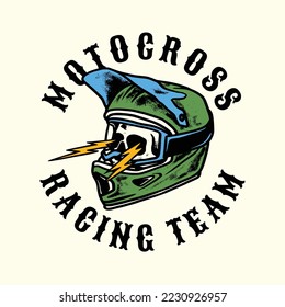 Motocross Club. Ilustración del vector dibujado a mano