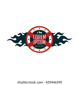 vintage motorcycle badge theme template