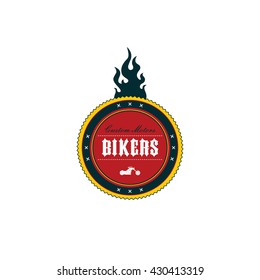 vintage motorcycle badge theme vector art illustration