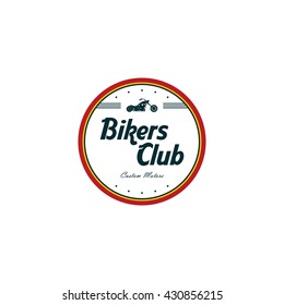 vintage motorcycle badge theme vector art illustration