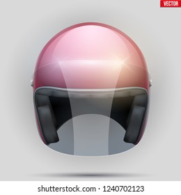 Vintage motorcycle classic helmet with glass visor. Chopper helmet. Vector illustration isolated on background,