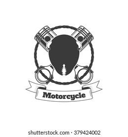 Vintage motorcycle club logo with ant head