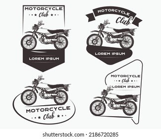 vintage motorcycle club logo set
