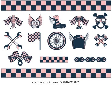 Vintage Motorcycle Color Illustration Vector