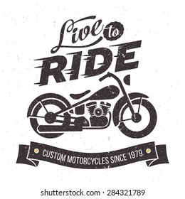 Vintage motorcycle design Live to ride svg