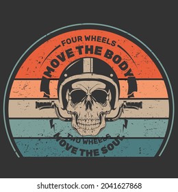 vintage motorcycle design motorcycle skull vector  poster  silhouette retro and grunge custom scooter piston plug of bike Template for poster, banner, print for t-shirt, pin,logo, clip art, sticker