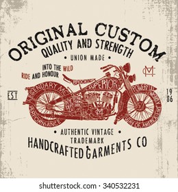 vintage motorcycle design for tee