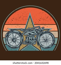 vintage motorcycle design motorcycle vector motorbike poster silhouette retro and grunge custom scooter piston plug of bike Template for poster, banner, print for t-shirt,pin,logo, clip art,sticker