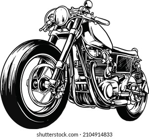 Vintage Motorcycle drawing for logo