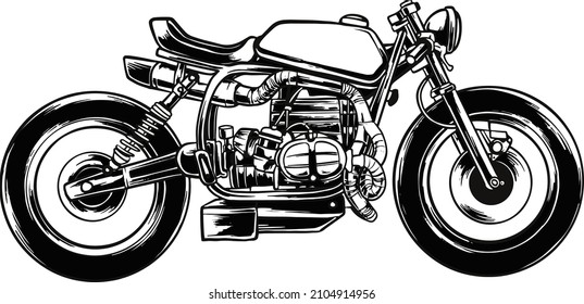 Vintage Motorcycle drawing for logo