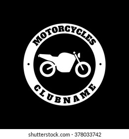 Vintage motorcycle emblem, label, badge, logo and design element. Monochrome style.
