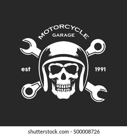 Vintage motorcycle emblems, labels, badges, logo template . Monochrome style.