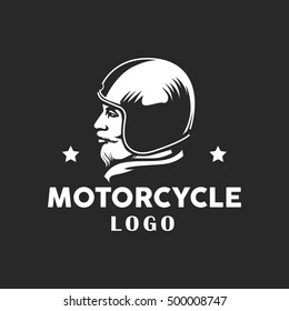 Vintage motorcycle emblems, labels, badges, logo template . Monochrome style.