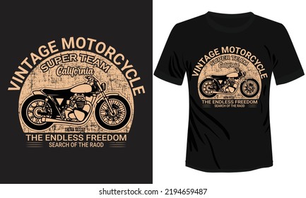 Vintage Motorcycle The Endless Freedom T-shirt Design