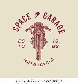 Vintage Motorcycle Garage Custom Hand drawn Logo Badge