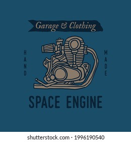 Vintage Motorcycle Garage Custom Hand drawn Logo Badge