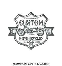 Vintage Motorcycle Graphic  Element - T-shirt Graphic For Riders