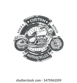 Vintage Motorcycle Graphic  Element - T-shirt Graphic For Riders