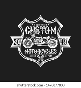 Vintage Motorcycle Graphic  Element - T-shirt Graphic For Riders