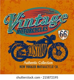 Vintage Motorcycle graphic. Retro bike series. T-Shirt Graphic