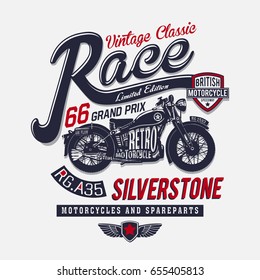 Vintage motorcycle graphic for T-Shirt / Vector artwork