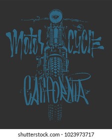 Vintage Motorcycle hand drawn vector t-shirt design
