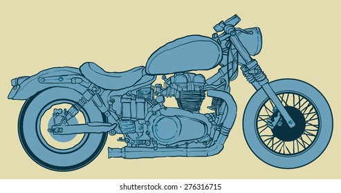 Vintage Motorcycle hand drawn vector