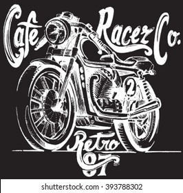 Vintage Motorcycle hand drawn vector