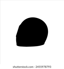 Vintage motorcycle helmet silhouette isolated on white background. Helmet icon vector illustration.