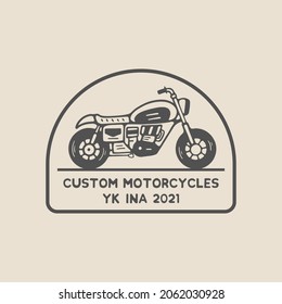 vintage motorcycle illustration badge vector