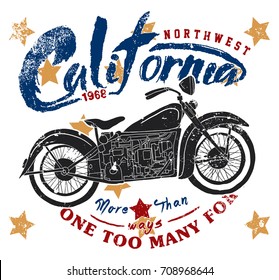 vintage motorcycle illustration vector graphic
