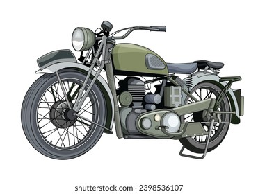  vintage motorcycle isolated vector for background design, suitable for brochure, leaflet, booklet.