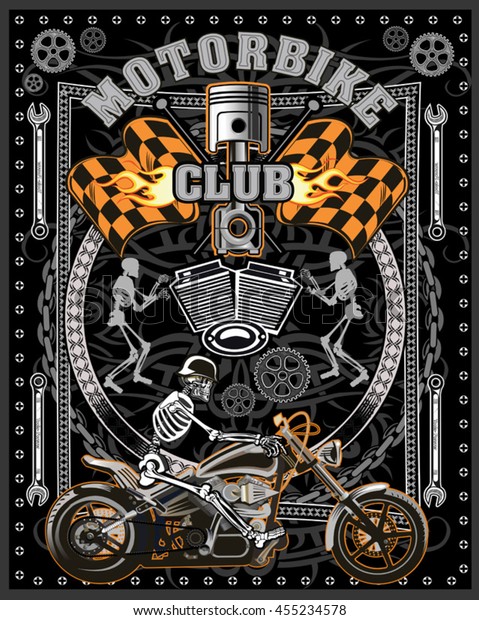 Vintage Motorcycle Label Stock Vector (Royalty Free) 455234578 ...