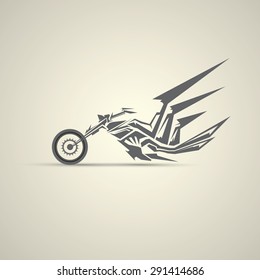vintage motorcycle label, badge, design element. abstract motorcycle logo