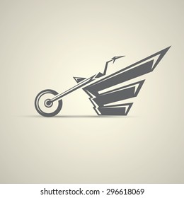 vintage motorcycle label, badge, design element. abstract motorcycle logo