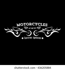 vintage motorcycle label or badge, design element. abstract motorcycle logo with wings