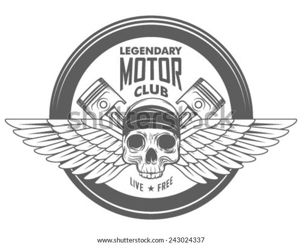 vintage\
motorcycle label, badge, design\
element