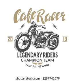 Vintage Motorcycle label. Vector illustration.