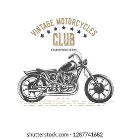 Vintage Motorcycle label. Vector illustration.