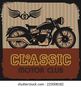Vintage Motorcycle label, vector illustration