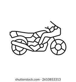 vintage motorcycle line icon vector. vintage motorcycle sign. isolated contour symbol black illustration